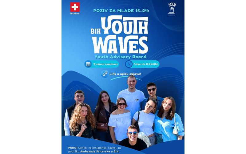 POZIV ZA MLADE: Pridruži se prvoj generaciji BiH Youth Waves Savjetodavnog odbora mladih