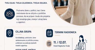 "Ona odlučuje" - program namijenjen kandidatkinjama, političarkama i ženama zainteresovanim za političke procese