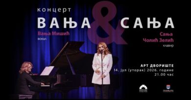 Koncert Sanje i Vanje u Art dvorištu Banskog dvora u utorak