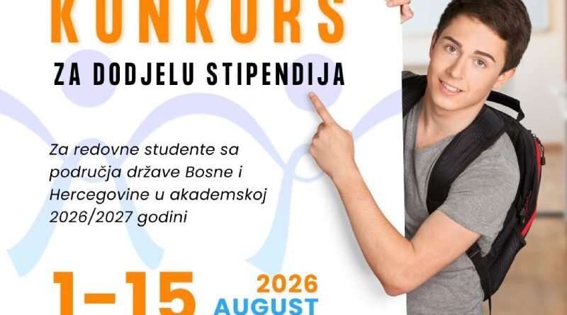 Konkurs za stipendije Bosana Fondacije za 2026/27. godinu