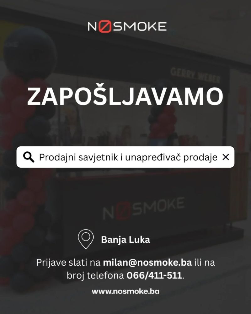 NoSmoke zapošljava