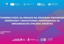 Otvoreni poziv za prijave: Program finansijske održivosti i inovativnog finansiranja za organizacije civilnog društva