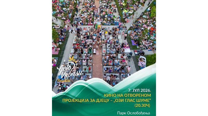 „Ljeto na Vrbasu“ i ove godine donosi kino na otvorenom za najmlađe