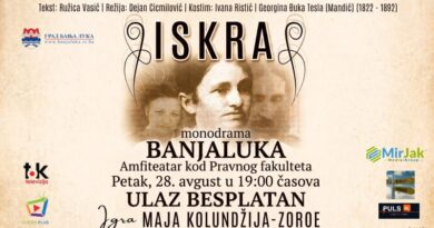 Monodrama „Iskra“ Maje Kolundžije Zoroe u amfiteatru kod Pravnog fakulteta u petak, 28. avgusta