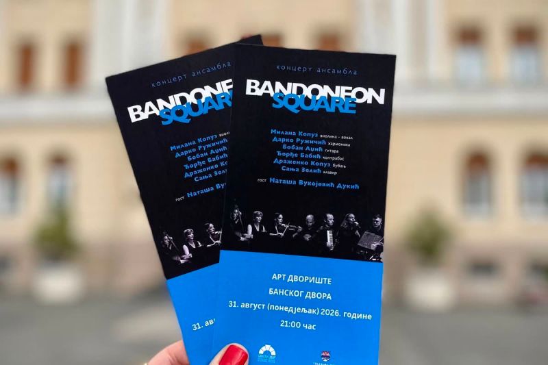 Ponedjeljak u Art dvorištu Banskog dvora: Koncert ansambla „Bandoneon Square“
