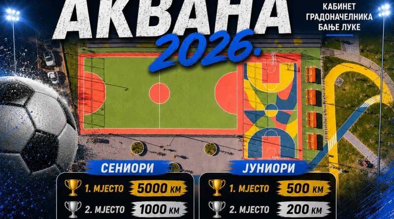 Turnir u malom fudbalu „Akvana 2026“ od 12. do 14. avgusta