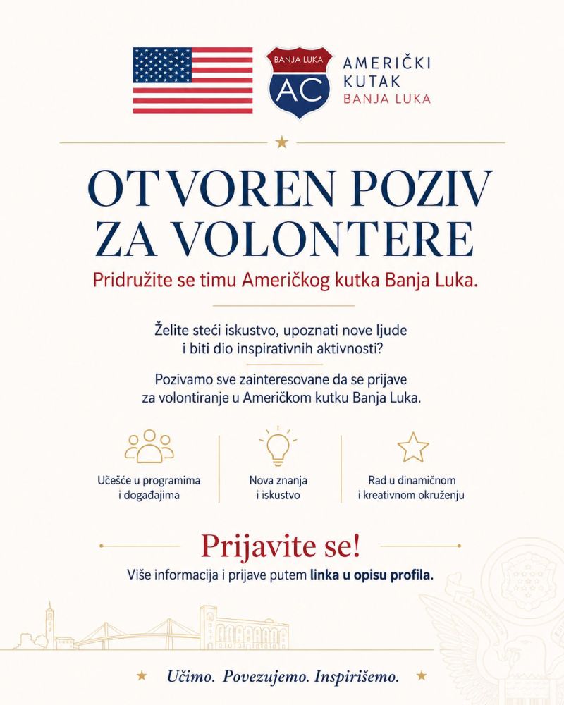 Američki kutak Banja Luka: Poziv za volontere