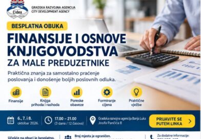 Gradska razvojna agencija Banja Luka poziva male preduzetnike da se prijave za besplatnu obuku „Finansije i osnove knjigovodstva za male preduzetnike“