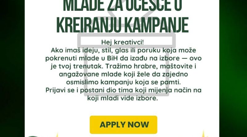 Poziv za mlade za učešće u kreiranju kampanje
