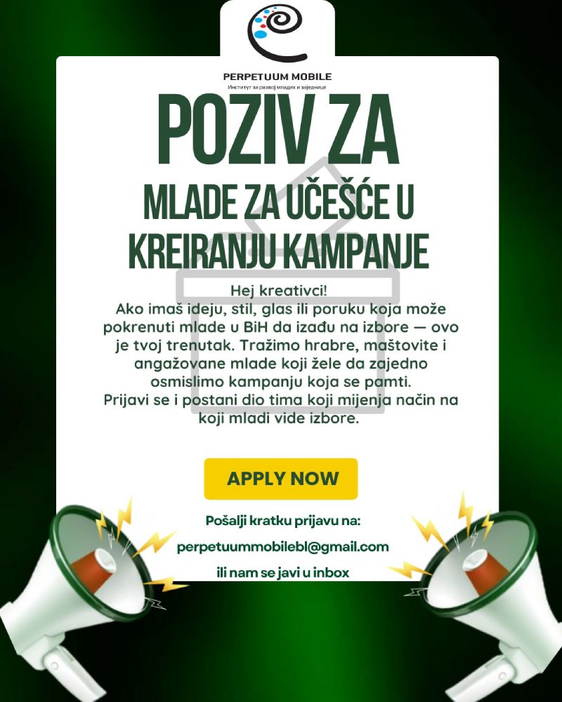 Poziv za mlade za učešće u kreiranju kampanje