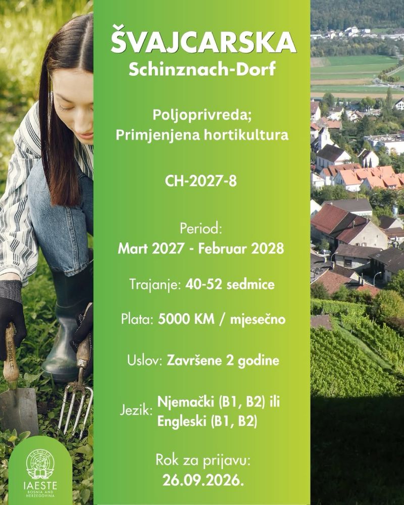 Praksa u Švajcarskoj za studente poljoprivrede