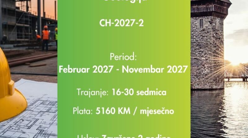 Prilika za građevinske inženjere u Švajcarskim Alpima