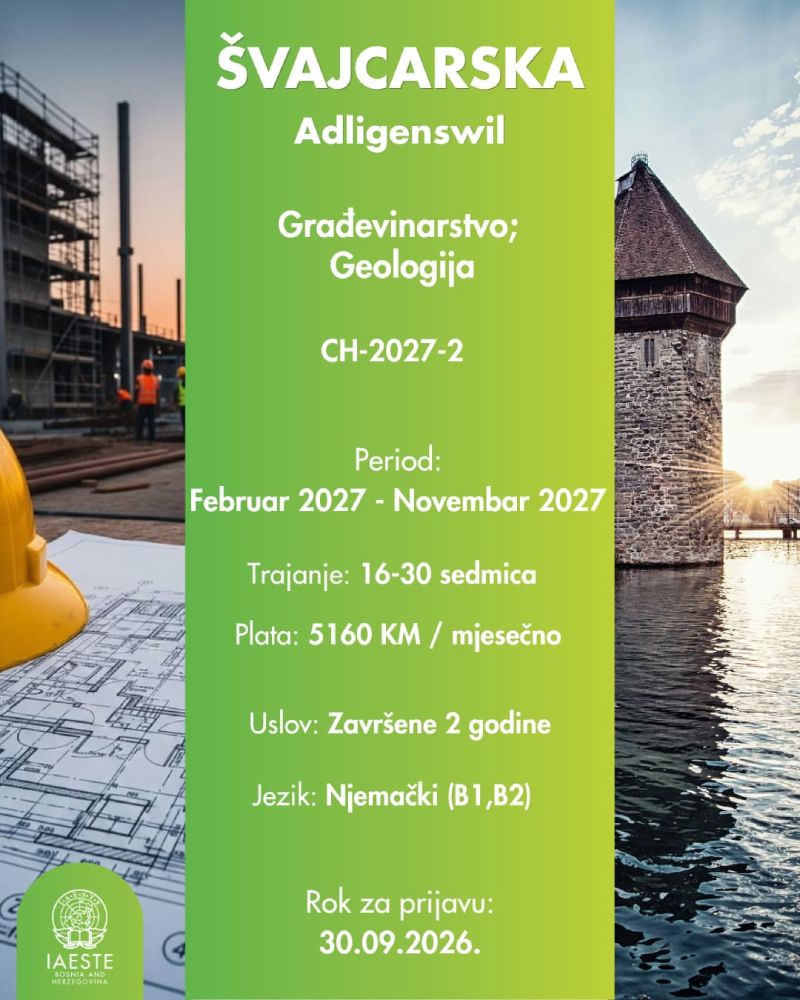 Prilika za građevinske inženjere u Švajcarskim Alpima