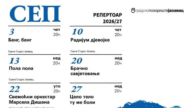 Septembar u Gradskom pozorištu Jazavac