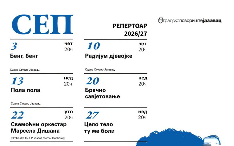 Septembar u Gradskom pozorištu Jazavac