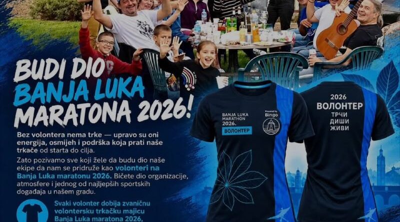 Poziv za volontere: BUDI DIO BANJA LUKA MARATONA 2026