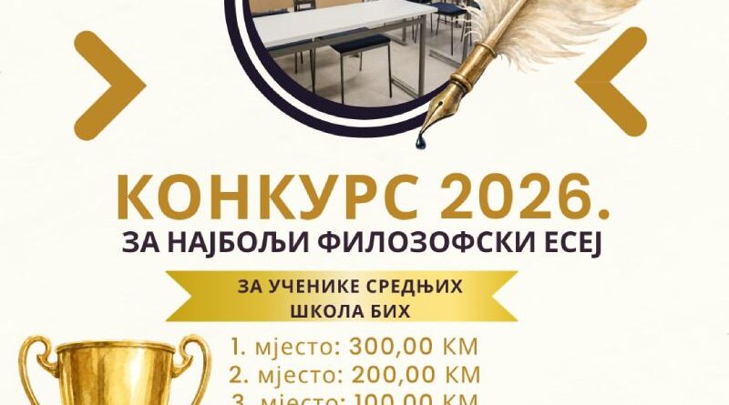 Konkurs za najboji filozofski esej 2026.