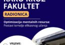Radionica "Optimizacija mentalnih resursa: Postavi temelje efikasnog učenja?"