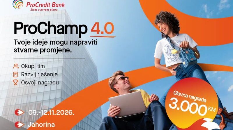 Počinje ProChamp 4.0: ProCredit Bank okuplja novu generaciju mladih talenata, nagrada 3.000 KM