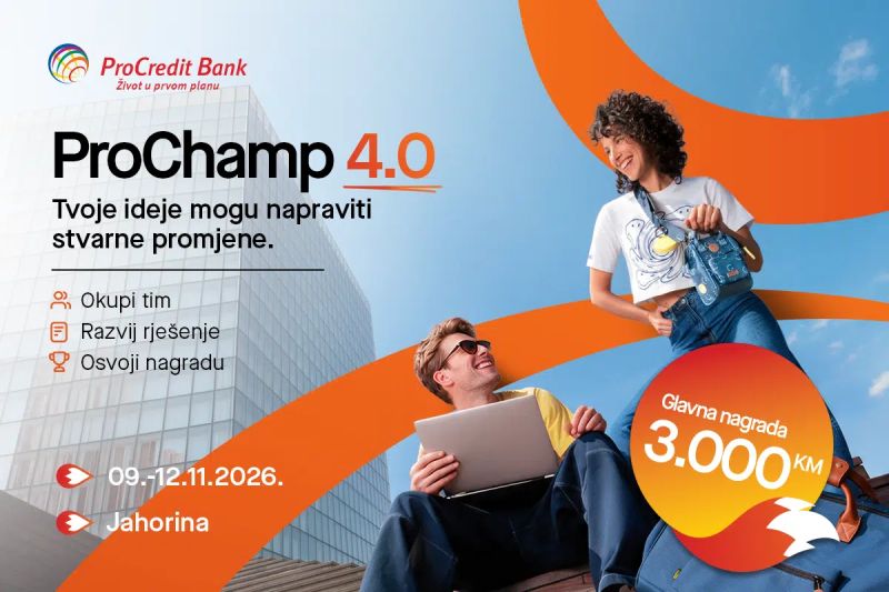 Počinje ProChamp 4.0: ProCredit Bank okuplja novu generaciju mladih talenata, nagrada 3.000 KM