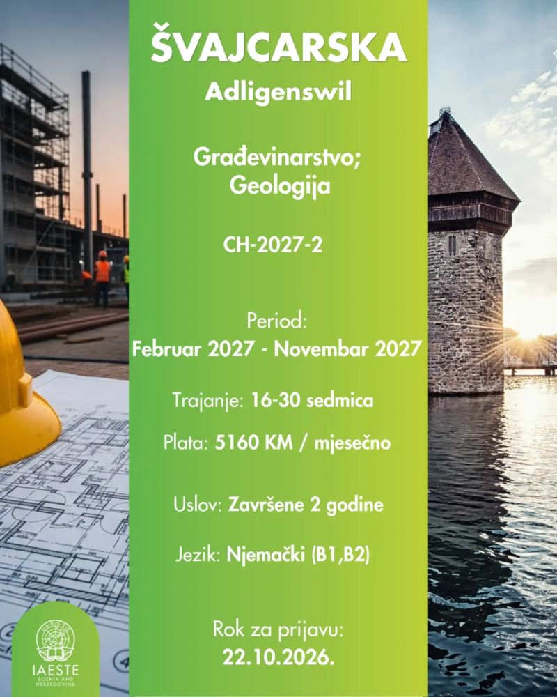 Prilika za građevinske inženjere u Švajcarskim Alpima